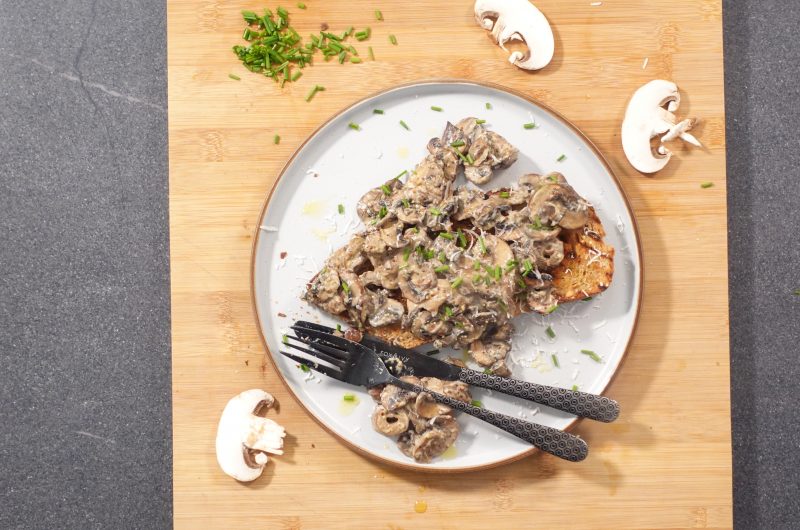Mushroom with a creamy mustard sauce