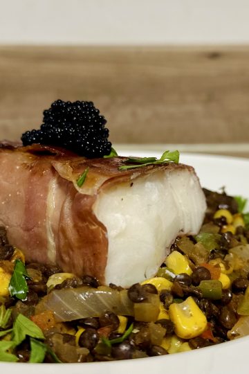 cod-prosciutto-lentils