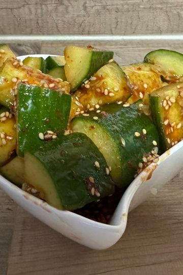 Gochujang cucumbers